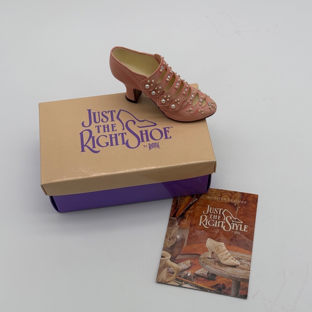 Just the Right Style by Raine Promenade Miniature Pink Pearl Shoe Figurine